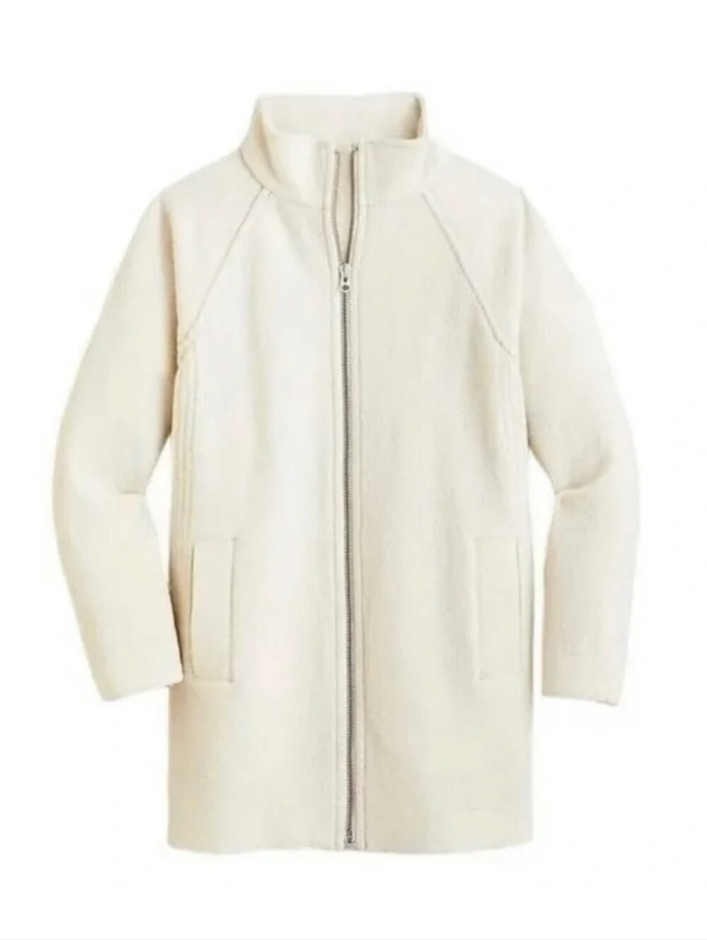 NEW J. Crew | Swingy Mock Neck Italian Wool Ivory Coat